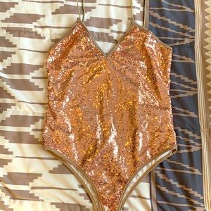 Rose Gold Sequin Bodysuit